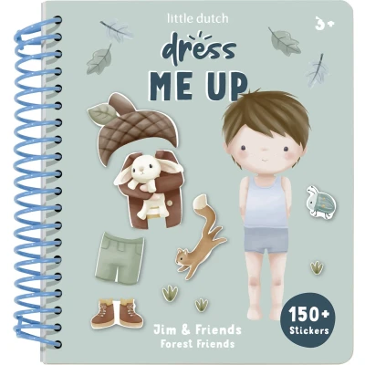 Afbeelding van Little Dutch sticker en aankleedboek Dress me up Jim, Forest Friends Bambolino Toys