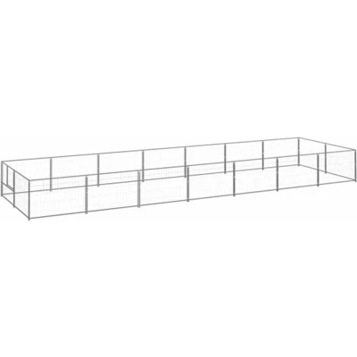 Afbeelding van vidaXL Hondenkennel 14 m² staal zilverkleurig