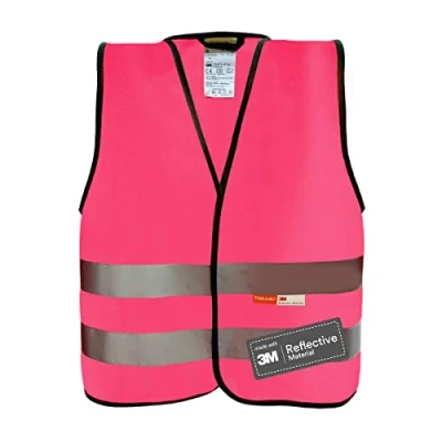 Afbeelding van Tomamu Hoge zichtbaarheid vest voor kinderen, reflecterend met klittenbandsluiting en reflecterende strepen, gemaakt van 3M materiaal, Geel.