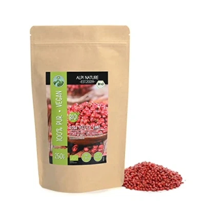 Afbeelding van biologische roze peper (250 g), peperkorrels, uit gecontroleerde teelt, peperkorrels laboratoriumgetest, 100% zuiver en natuurlijk