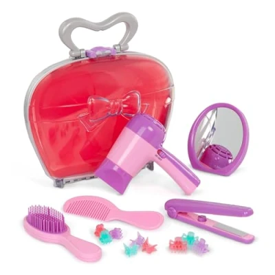 Image de Play Circle by Childrens Battat Beauty Shop Hairdressing Set and Hair Dryer (15 Piece), Pink