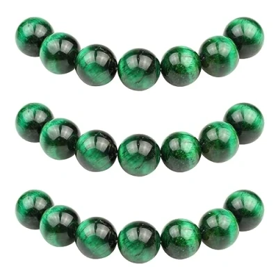 Afbeelding van MJDCB 30 stuks 12 mm rijgkralen groene halfedelsteen kralen met gat natuurlijke ronde losse voor het maken van sieraden, armbanden, halskettingen