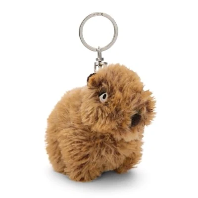 Afbeelding van Capybara Capy Barbara Sleutelhanger, 10 cm, bruin, dierenhanger met metalen ring om op te hangen aan sleutels, touw, tas en meer