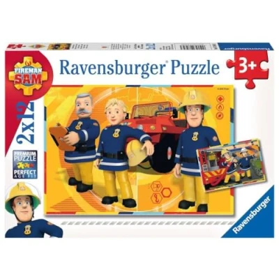 Afbeelding van Ravensburger puzzel Brandweerman Sam aan het werk 2x12 stukjes kinderpuzzel