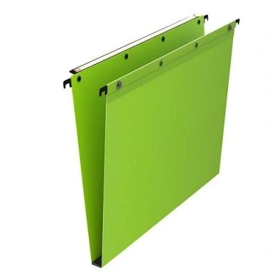 Image de Dossier suspendu plastique pression L&#039;Oblique AZ fond 1,5 cm pour tiroir vert Lot de 10