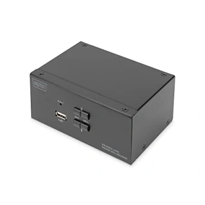 Image de DIGITUS DS 12862 Commutateur écran clavier souris/audio/USB 2 x KVM port(s) 1 utilisateur local de bureau