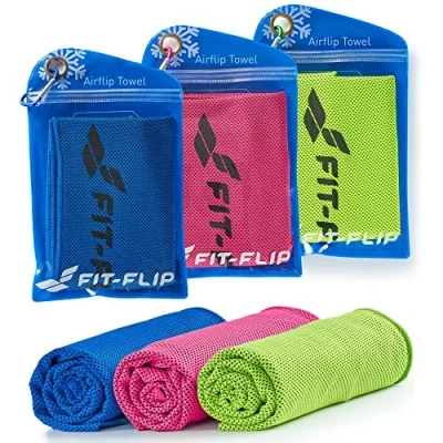 Afbeelding van koeldoek set van 3 verkoelende handdoek voor tijdens het wandelen, lopen, tennis, reizen hals, verkoelend Airflip Cooling Towel