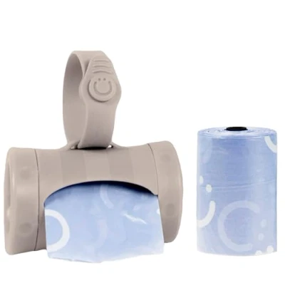 Afbeelding van Ubbi Babyzakdispenser Onmisbaar accessoire voor pasgeborenen Handige babyaccessoires Taupe
