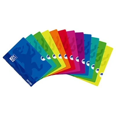 Afbeelding van Oxford, Write&amp;Erase notitieboekjes, A4, gestreept, met kunststof deksel, 48 vellen, verschillende kleuren, 10 stuks