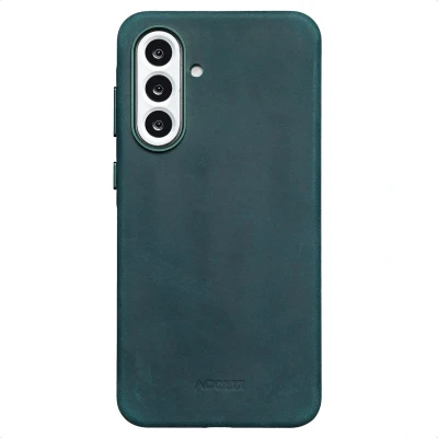 Afbeelding van Accezz Hoesje geschikt voor Samsung Galaxy A56 (5G) Vintage Leather MagSafe Backcover Smokey Green