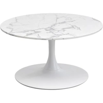 Afbeelding van Salontafel Schickeria marmerprint wit Ø80cm Kare Design