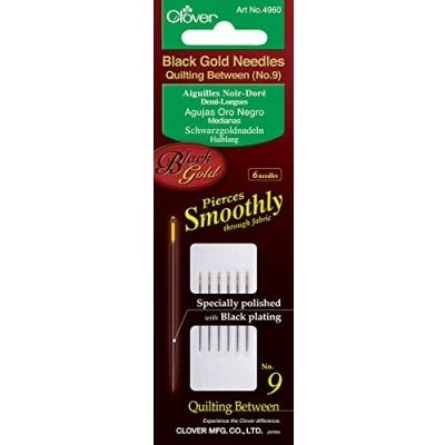 Afbeelding van Clover 4961 black gold sewing needles 6 stuks maat 10