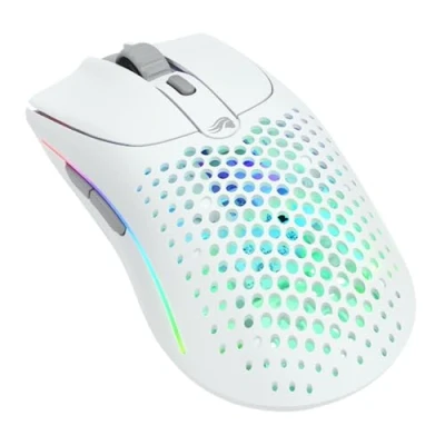 Afbeelding van Glorious Gaming Model O 2 draadloze gamingmuis, 2,4 GHz hybride en Bluetooth, 68 g, superlicht, duurzame batterij, 26K DPI sensor, RGB, tweehandig, 6 toetsen, PTFE voeten, wit