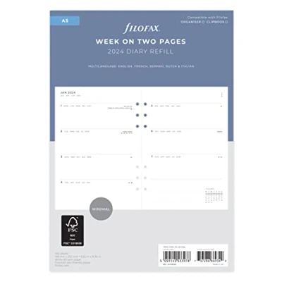 Afbeelding van Filofax Weekplanner 2024, DIN A5, wit