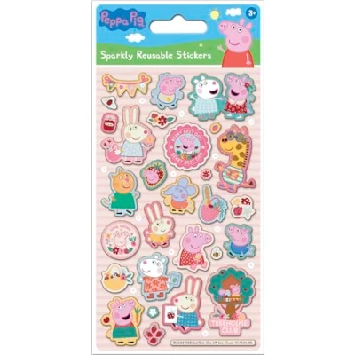 Afbeelding van Paper Projects 01.70.06.185 Peppa Pig Summer glitterstickers, officieel gelicentieerd product, herbruikbaar op niet poreuze oppervlakken, roze