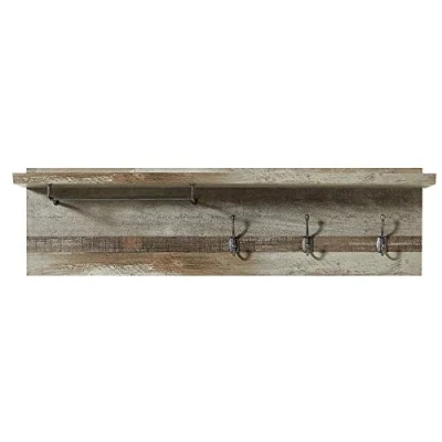 Afbeelding van Wandkapstok Clem 67cm met hoedenplank driftwood