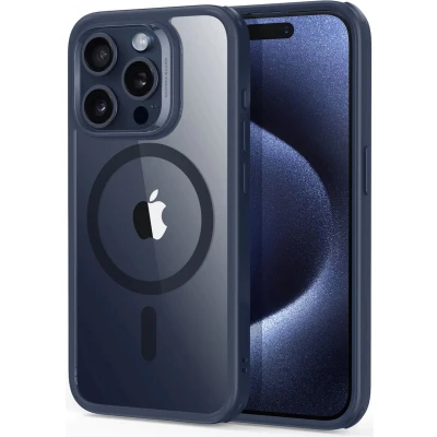 Afbeelding van ESR Classic Hybrid HaloLock Hoesje Geschikt voor Apple iPhone 15 Pro Compatibel met MagSafe en Back Cover Magneet Transparant Blauw