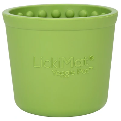 Afbeelding van Lickimat Yoggi Pot Slowfeeder Voor Afleiding. Plezier En Verrijking Ø10x9 cm Hondenvoerbak Appelgroen