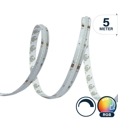 Afbeelding van Led strip 5 meter RGB COB 24v Losse Afknipbaar met 3M plakstrip