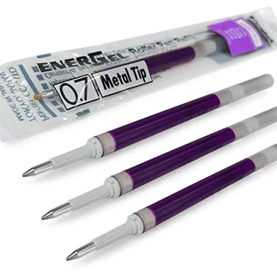 Afbeelding van 4 x Pentel Energel 0,7 mm Refill Metal Tip LR7 past Xm, BL77/BL57/BL37 paars
