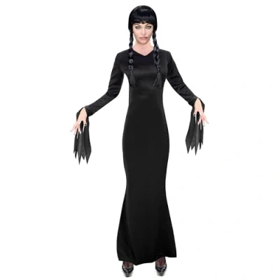Afbeelding van The Addams Family Morticia Zwarte Jurk Maat L
