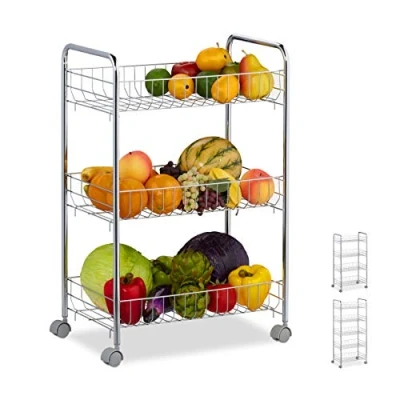 Afbeelding van Relaxdays keukentrolley metaal keukenrek verrijdbaar keuken trolley opbergtrolley 3