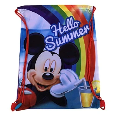 Afbeelding van Mickey Mouse gymtas met veters, 40 x 30 cm, gymtas, Meerkleurig, 40, Snarentas voor de sportschool