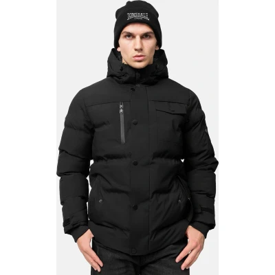 Afbeelding van Lonsdale MIT Kapuze Normale Passform Mallaig Winterjas, Heren, Maat: XL, Black white