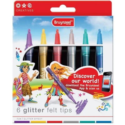 Afbeelding van Bruynzeel Inspiring Young 6 glitterstiften
