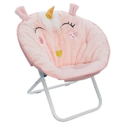 Image de Atmosphera Kids Fauteuil loveuse enfant pliante Licorne L. 50 x H. cm Rose