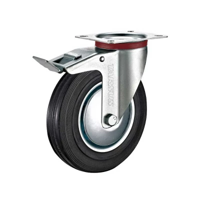 Afbeelding van Zwenkwiel met rem 160 mm rubber TARSUS