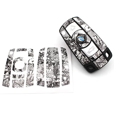 Afbeelding van Folie Cover voor autosleutels Autoaccessoires Autosticker Zelfklevende sticker Een perfecte pasvorm (alleen Keyless Go) BB