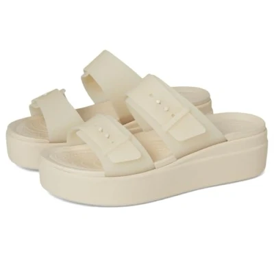 Afbeelding van Crocs Brooklyn Bucklefrostedlowwedge Damessandalen, Steengoed, 36/37 EU