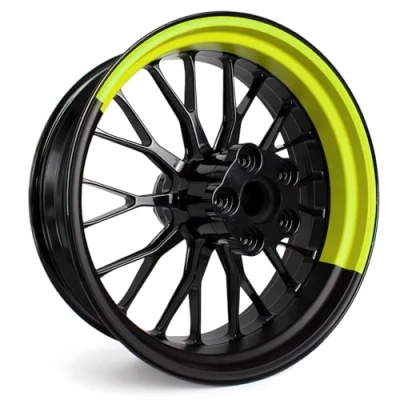 Afbeelding van MR021 Set van 4 velgenstickers 17 inch complete decoratiefolie voor motorvelgrand, waterdicht en uv bestendig, 04 half geel