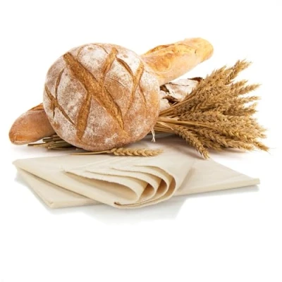 Afbeelding van linnen doek voor het bakken van brood Deegdoek gemaakt 100% natuurlijk Bakkerslinnen bereiden deeg en (75x45cm 2 stuks)