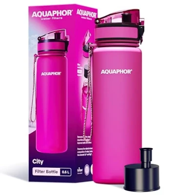 Afbeelding van Aquaphor City Drinkfles met waterfilter Roze (Capaciteit wisselfilter 150L)