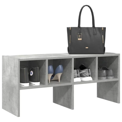 Afbeelding van vidaXL Schoenenrek stapelbaar 89,5x30x40 cm betongrijs