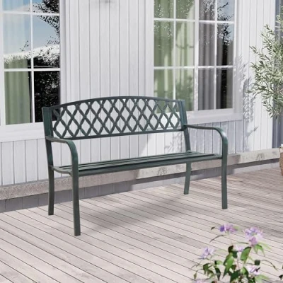Afbeelding van Tuinbank Opsasar 127x54x88 cm donkergrijs met groene patina casa.pro