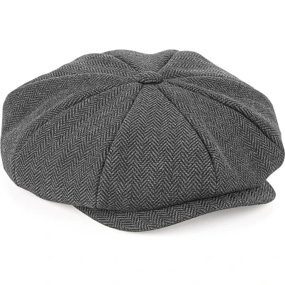 Afbeelding van Beechfield &#039;Heritage Baker Boy Cap&#039; Charcoal Grijs Maat L/XL