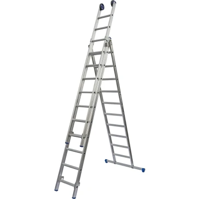 Afbeelding van Little Jumbo SuperPRO 3 delige rechte Ladder 3x8 Sporten (blank aluminium)