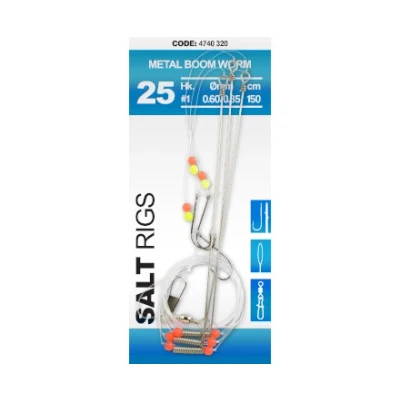 Afbeelding van Spro 25 Salt Rig Metal Boom Worm #6 Zeevis onderlijnen