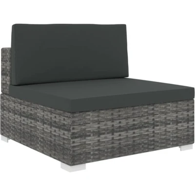 Afbeelding van Tuinstoel met kussen middensectie poly rattan grijs