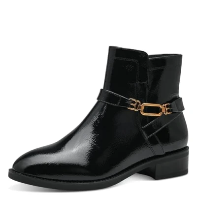 Afbeelding van Tamaris Korte laarzen, Dames, Maat: 39, Black patent Kunststof