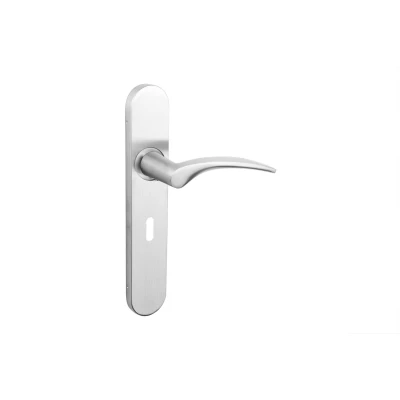Afbeelding van Lavuzo deurkruk Lodini RVS met afgerond schild SL56 Per set Deurklink