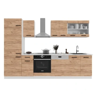 Afbeelding van Vicco Kitchenette R Line Goldkraft eiken/wit, 300 cm AP antraciet