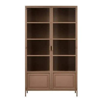 Afbeelding van WOOOD Vitrinekast Ronja Metaal Military Brown 189x110x43