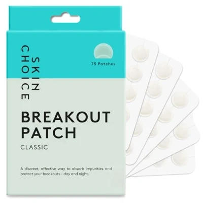 Image de SKIN CHOICE Breakout Patch 75 Pimple Patches, Invisible Et Hydrocolloïde pour l&#039;acné, Traitement de Anti Acné, Végétalien Sans Cruauté
