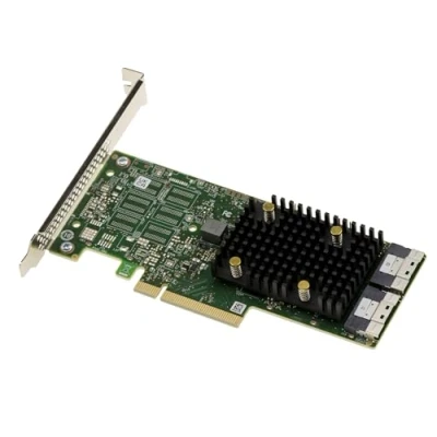 Afbeelding van KALEA INFORMATIQUE 12GB PCIe 4.0 x8 Trimode SAS SATA NVMe controllerkaart met 16 interne poorten. OEM 9500 16i