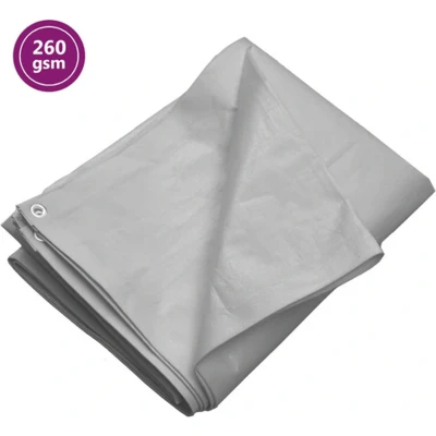 Afbeelding van vidaXL Dekzeil 260 g/m² 8x12 m HDPE grijs