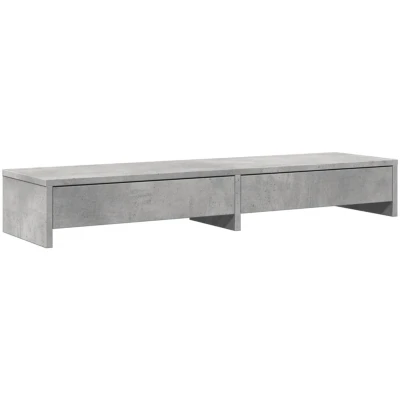 Afbeelding van vidaXL Monitorstandaard met lades 100x27x15 cm bewerkt hout betongrijs